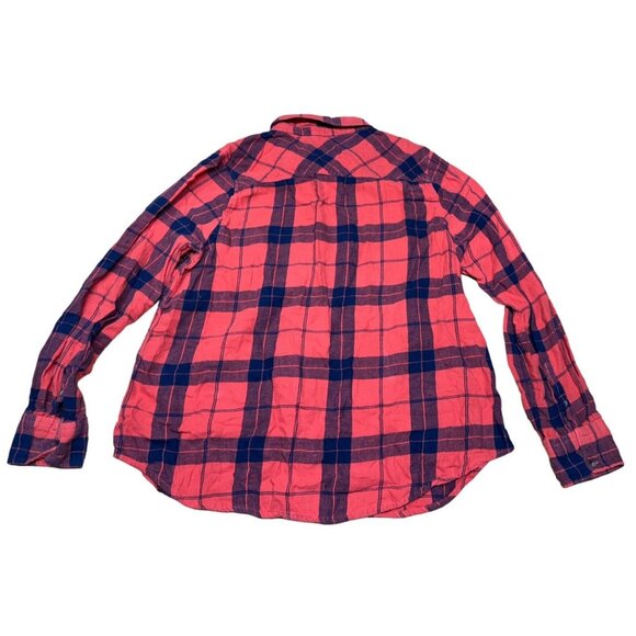 Plaid Merona Mens Red & Blue Button-Up Shirt XXL 100% Cotton Made In India - Picture 2 of 6